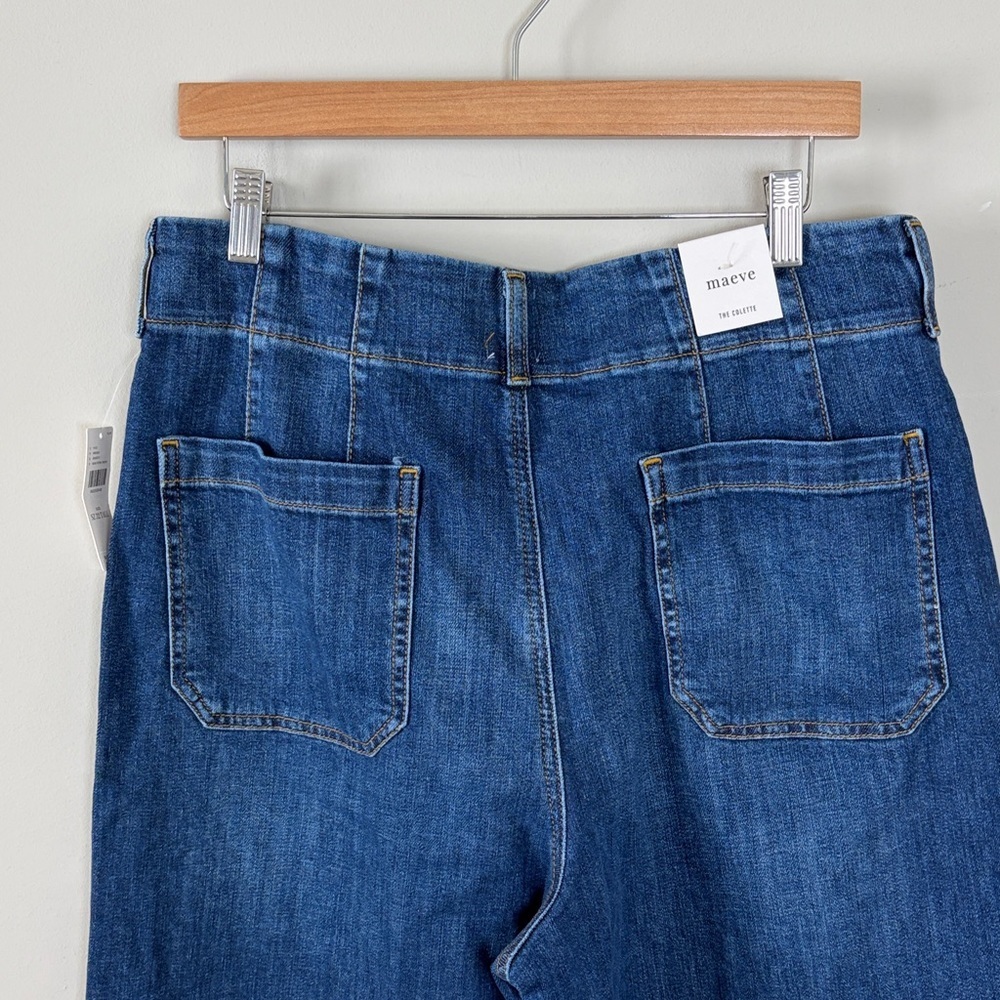 Anthropologie Maeve The Colette Jean Mini Fern Wash High Rise Sz 32 TALL NEW - Picture 8 of 16